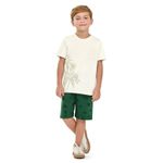 Conjunto Infantil Menino Tropical Com Bolso Elian Bege