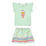 Conjunto Bebê Menina Unicórnio Com Pompom Elian Verde