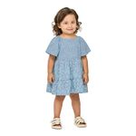 Vestido Infantil Menina Meia Malha Flores Elian
