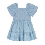 Vestido Infantil Menina Meia Malha Flores Elian