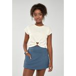 Short Saia Juvenil Menina Moletom de Linho Beats Azul