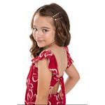 Vestido Infantil Folhas Vermelho Coloritta 
