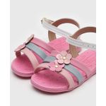 Sandália Molekinha Menina Flores Rosa