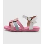 Sandália Molekinha Menina Flores Rosa