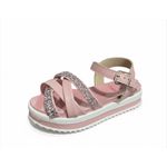 Sandalia Molekinha Tiras Transpassada Com Strass - Rosa