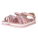 Sandalia Molekinha Tiras Transpassada Com Strass - Rosa