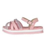 Sandalia Molekinha Tiras Transpassada Com Strass - Rosa
