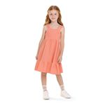 Vestido Infantil Menina Tricô Linho Colorittá Laranja