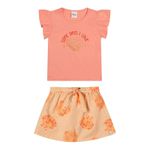 Conjunto Infantil Menina Conchas Elian Laranja