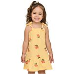 Vestido Infantil Menina Floral Flamê Elian Amarelo