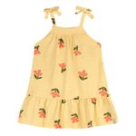 Vestido Infantil Menina Floral Flamê Elian Amarelo