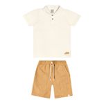 Conjunto Infantil Menino PoloBordado Colorittá Bege