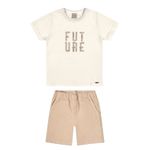 Conjunto Infantil Menino FutureRelevo Colorittá Bege