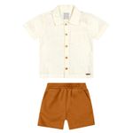 Conjunto Infantil Menino Camisa Colorittá Bege