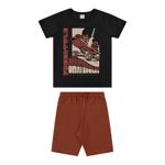 Conjunto Infantil Menino Estampa Sports Elian Preto