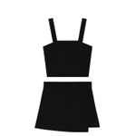 Short Saia em Crepe Com Transpasse Frontal preto