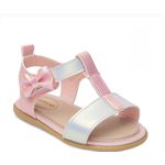 Sandália infantil arco iris Pimpolho rosa/branco