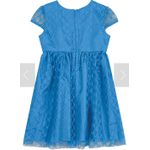  Vestido Azul Godê em Tule Menina
