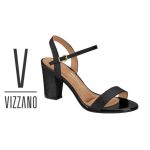 Sandália Vizzano Salto Grosso Preto