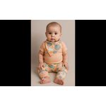 Kit Bebê Menina Com Babador Elian laranja