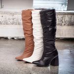 Bota Franzida Feminina OffWhite