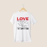 Camiseta Unissex em Algodão Estampa Cupido Love Branca