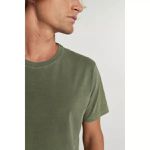 Camiseta Masculina Estonada em Algodão Verde Militar