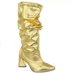 Bota Feminina Slouchy Cristal Ouro