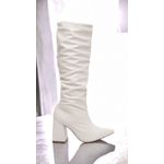 Bota Franzida Feminina OffWhite