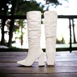 Bota Franzida Feminina OffWhite