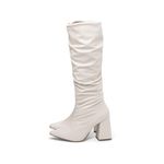 Bota Franzida Feminina OffWhite