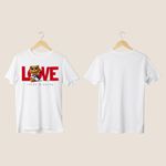 Camiseta Unissex em Algodão Estampa Ursinho Love Branca