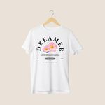 Camiseta Unissex em Algodão Estampa Dreamer Branca