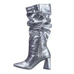 Bota Feminina Slouchy Cristal Prata