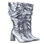 Bota Feminina Slouchy Cristal Prata