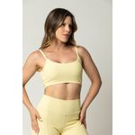 Top Fitness Feminino Canelado Amarelo