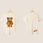 Camiseta Unissex em Algodão Estampa Urso Censored Off White 