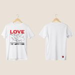 Camiseta Unissex em Algodão Estampa Cupido Love Branca