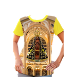Camiseta Baby Look Basilica N Sª Aparecida Amarela Lançamento Amarela