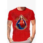 Camiseta Sagrado Coração de Jesus. GCA1383 Vermelha