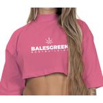 Cropped Bodybuilding Rosa Chiclete Com Branco 