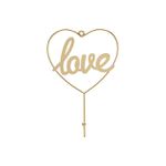 CABIDEIRO METAL LOVE HEART DOURADO 13X4X23CM 