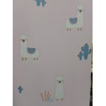 PAPEL DE PAREDE FOFURA BABY FF4028 LHAMA COM CACTOS FUNDO ROSA