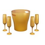 KIT CELEBRATION COOLER + 4 TACAS ESPUMANTE DOURADO