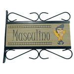 PLACA ARAMADA RETANGULAR MASCULINO C/ SUP 30X10CM