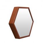 ESPELHO HEXAGONAL 35CM COBRE BEEHIVE