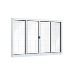 JANELA AÇO BRANCA 100x120 COM GRADE