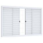 JANELA AÇO BRANCA 100x100 COM GRADE VENEZ