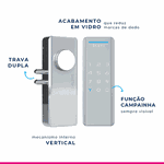 FECHADURA DIGITAL SOBREPOR ESF-DS1100V PRATA