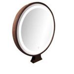 ESPELHO MARIGOLD LIGHT 60cm Cobre C/ Couro Marrom